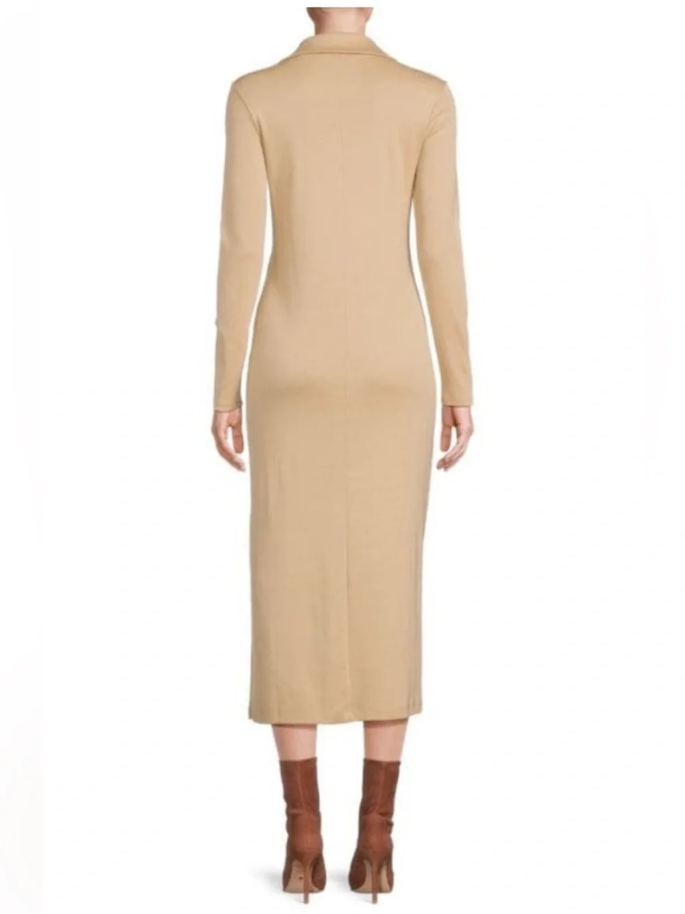 Vince Tan Long Sleeve Collared Polo Midi Long Shirt Dress NEW size medium - Picture 15 of 15
